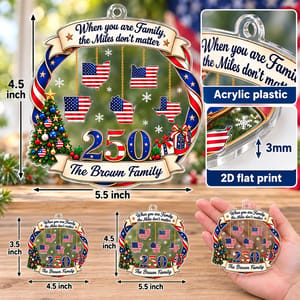 Custom America 250 Family States Ornament