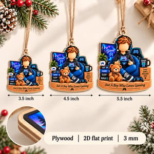 Personalized Gamer Christmas Ornament Custom Name, Video Game Controller Keepsake, Gamer Boy Holiday Decor, Gift for Son Grandson