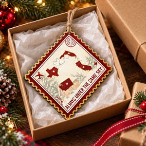 Miles Apart But Close at Heart Personalized Christmas Ornament, Custom States, Long Distance Family Keepsake, Holiday Gift