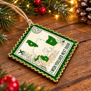 Miles Apart But Close at Heart Personalized Christmas Ornament, Custom States, Long Distance Family Keepsake, Holiday Gift