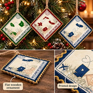 Miles Apart But Close at Heart Personalized Christmas Ornament, Custom States, Long Distance Family Keepsake, Holiday Gift