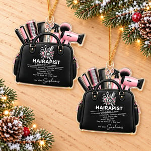 Personalized Acrylic Christmas Ornament Custom Name – Hair Stylist Beauty Salon Keepsake, Hairdresser Holiday Tree Decor Gift