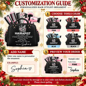 Personalized Acrylic Christmas Ornament Custom Name – Hair Stylist Beauty Salon Keepsake, Hairdresser Holiday Tree Decor Gift