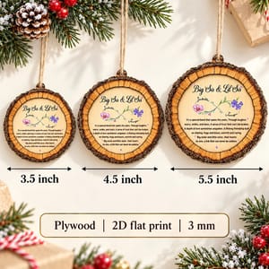 Personalized Big Sister Little Sister Christmas Ornament Custom Names Birth Month Flowers