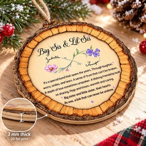 Personalized Big Sister Little Sister Christmas Ornament Custom Names Birth Month Flowers