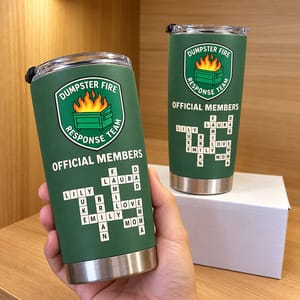 Personalized Dumpster Fire Response Team Tumbler 20oz Custom Name, Funny Team Member Travel Cup, Coworker Office Gift, Emergency Humor Gift