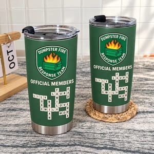 Personalized Dumpster Fire Response Team Tumbler 20oz Custom Name, Funny Team Member Travel Cup, Coworker Office Gift, Emergency Humor Gift