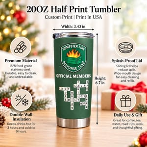 Personalized Dumpster Fire Response Team Tumbler 20oz Custom Name, Funny Team Member Travel Cup, Coworker Office Gift, Emergency Humor Gift