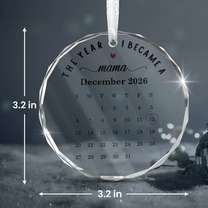 Personalized Mama Christmas Ornament Custom Date, The Year I Became a Mama Calendar Keepsake, Motherhood Milestone Tree Decor, New Mom Gift