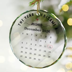 Personalized Mama Christmas Ornament Custom Date, The Year I Became a Mama Calendar Keepsake, Motherhood Milestone Tree Decor, New Mom Gift