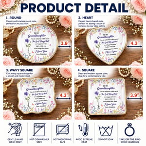 Personalized Ring Dish Custom Birth Flower and Name Granddaughter Gift Grandma Keepsake Jewelry Holder Floral Ring Tray Gift
