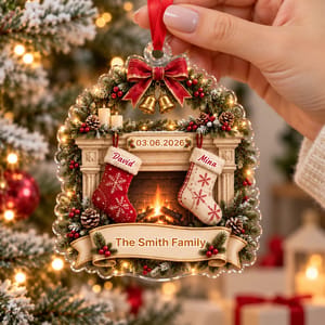 Personalized Acrylic First Christmas As Mr. & Mrs. Hanging Ornament, Couple Xmas Tree Decor