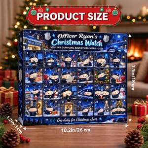 What’s Waiting Behind Today’s Door? Personalized Police Officer Dumpling Advent Calendar, Custom Name Squishy Christmas Gift