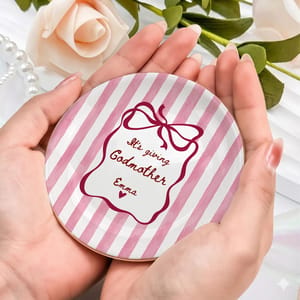 Personalized Ring Dish Custom Name – Godmother Gift, Bow Design Jewelry Holder Trinket Dish Keepsake Gift