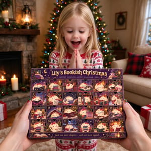 Custom Name Bookish Dumpling Advent Calendar, Squishy Christmas Countdown, 24 Day Kawaii Reader Calendar, Book Lover Holiday Gift