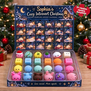 What If Christmas Plans Were Just Staying Home? Personalized Dumpling Advent Calendar, Custom Name Squishy Countdown Gift
