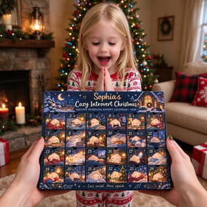 What If Christmas Plans Were Just Staying Home? Personalized Dumpling Advent Calendar, Custom Name Squishy Countdown Gift