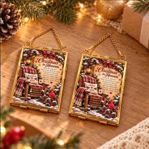 Custom Name Memorial Christmas Ornament, Christmas in Heaven Keepsake with Year, In Loving Memory Holiday Decor, Sympathy Gift