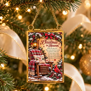 Custom Name Memorial Christmas Ornament, Christmas in Heaven Keepsake with Year, In Loving Memory Holiday Decor, Sympathy Gift