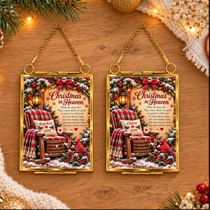 Custom Name Memorial Christmas Ornament, Christmas in Heaven Keepsake with Year, In Loving Memory Holiday Decor, Sympathy Gift