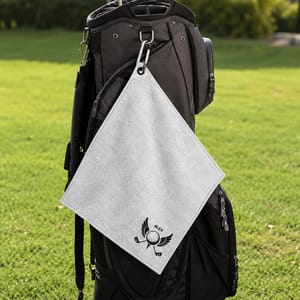 Winged Golf Ball Custom Name - Personalized Golf Towel with Clip - Golf Gifts for Dad, Grandpa, Golf Lovers