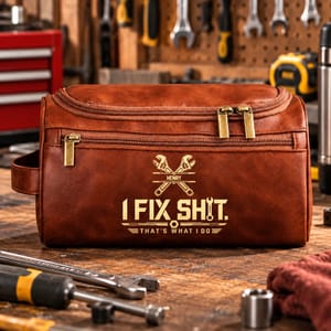 I Fix SH*T That's What I Do Custom Name - Personalized Leather Tool Bag - Funny Gifts for Dad, Husband, Grandpa & Handyman