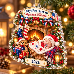 Personalized Shaped Acrylic Christmas Ornament Custom Baby Name – Baby’s First Christmas 2026, Newborn Holiday Keepsake Gift