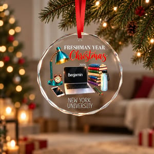 The Christmas That Started College Personalized Ornament, Custom Name School & Year, Freshman Year Keepsake, College Student Christmas Gift