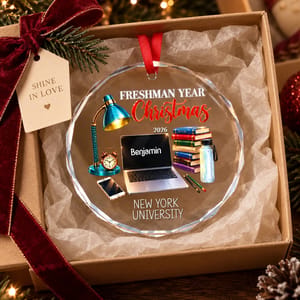 The Christmas That Started College Personalized Ornament, Custom Name School & Year, Freshman Year Keepsake, College Student Christmas Gift