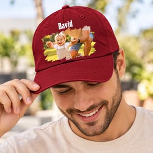 Custom Baby Photo & Name - Personalized Baseball Cap - Father's Day Gifts for Dad, Grandpa & Family