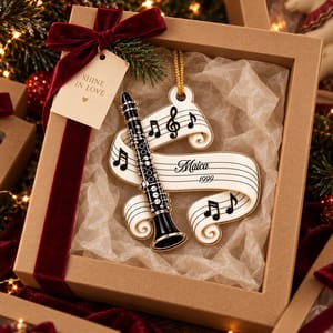 Personalized Musician Christmas Ornament Custom Name & Year, Musical Instrument Keepsake, Piano Music Holiday Tree Decor, Music Lover Gift
