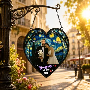 Personalized Photo Suncatcher: "From Our First Kiss Till Our Last Breath"