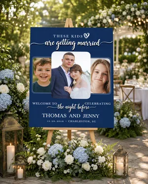 Childhood Photo Welcome Sign - Night Before Template
