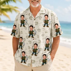 Custom Face Hawaiian Shirt Personalized Dad Photo Vacation Gift Shirt