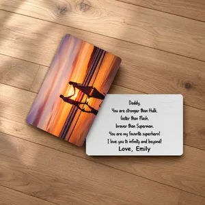 Custom Photo Wallet Insert Card - Personalized Double-Sided Aluminum Wallet Card - Gift for Husband, Boyfriend, Dad or Grandpa | Valetine's day, Birthdays, Father's Day, or any occasion