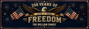 Custom Polyester Outdoor Banner - Personalized America 250th Anniversary Gifts For Mom, Dad, Brother, Sister, Kids - Pride Lives Here