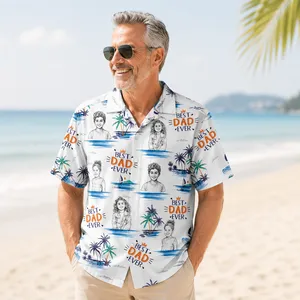 Custom Face Kids Hawaiian Shirt Personalized Children Photo Best Dad Ever Vacation Shirt