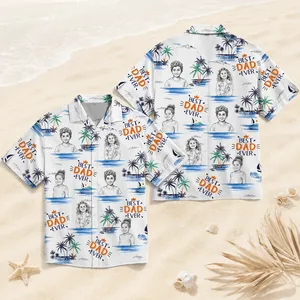 Custom Face Kids Hawaiian Shirt Personalized Children Photo Best Dad Ever Vacation Shirt