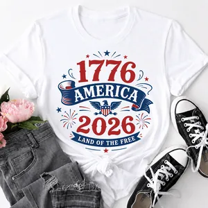 Patriotic America 1776-2026 Land of the Free T-Shirt, 250 Year Independence Day Celebration Tee