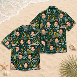 Hawaiian Shirt Custom Photo Dad Dino #1 Personalized Vacation Gift