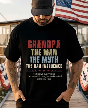 Papa The Man The Myth The Bad Influence Ver 2 - Personalized Shirt