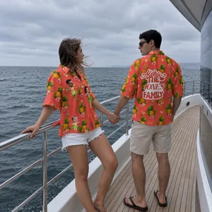 Personalized Hawaiian Shirt for Family Vacation, Upload Multiple Faces, Custom Surname Beach Shirt