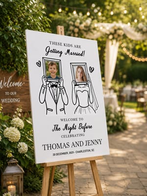These Kids Are Getting Married Sign with Photo Template