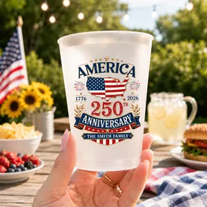 America Anniversary, Personalized Frosted Cups, Gift For Families