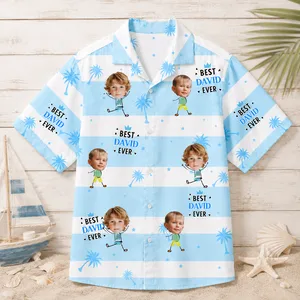 Best Mom / Dad Ever Personalized Hawaiian Shirt, Custom Face and Name Shirt, Multiple Kids Faces