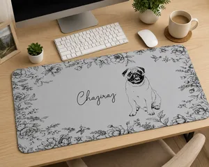 Custom Pet Portrait Sketch Line Art Gift For Pet Lovers - Personalized Desk Mat