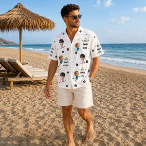 Custom Hawaiian Shirt with Face Photo, Personalized Best Mom / Dad Ever Shirt, Choose Number of Children