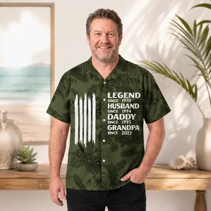 Personalized Hawaiian Shirt for Dad, Custom Important Years, Legend Husband Daddy Grandpa Shirt