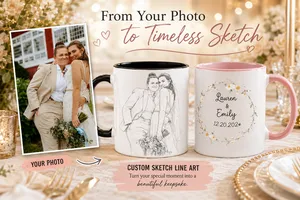 Personalized Custom Name Mug Set of 2, Custom Wedding Day Mug For Couple, Just Married Mug, Two Brides Cups 11oz 15oz