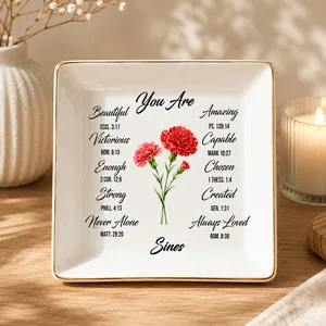 You Are Ceramic Jewelry Dish with Bible Verses – Personalized Christian Gift for Sister or Friend